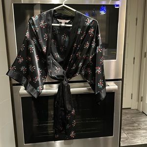 Victoria’s Secret Black Floral Robe, S/M